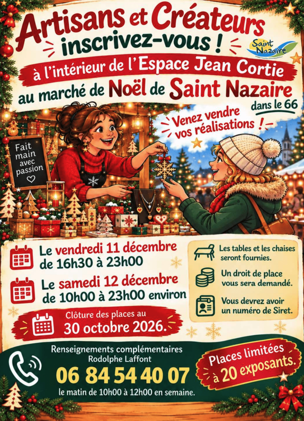 Réservation emplacement Marché de Noël