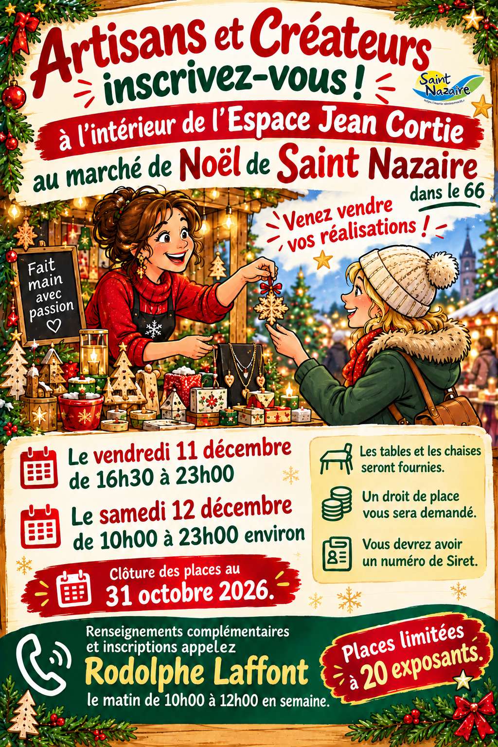 Réservation emplacement Marché de Noël